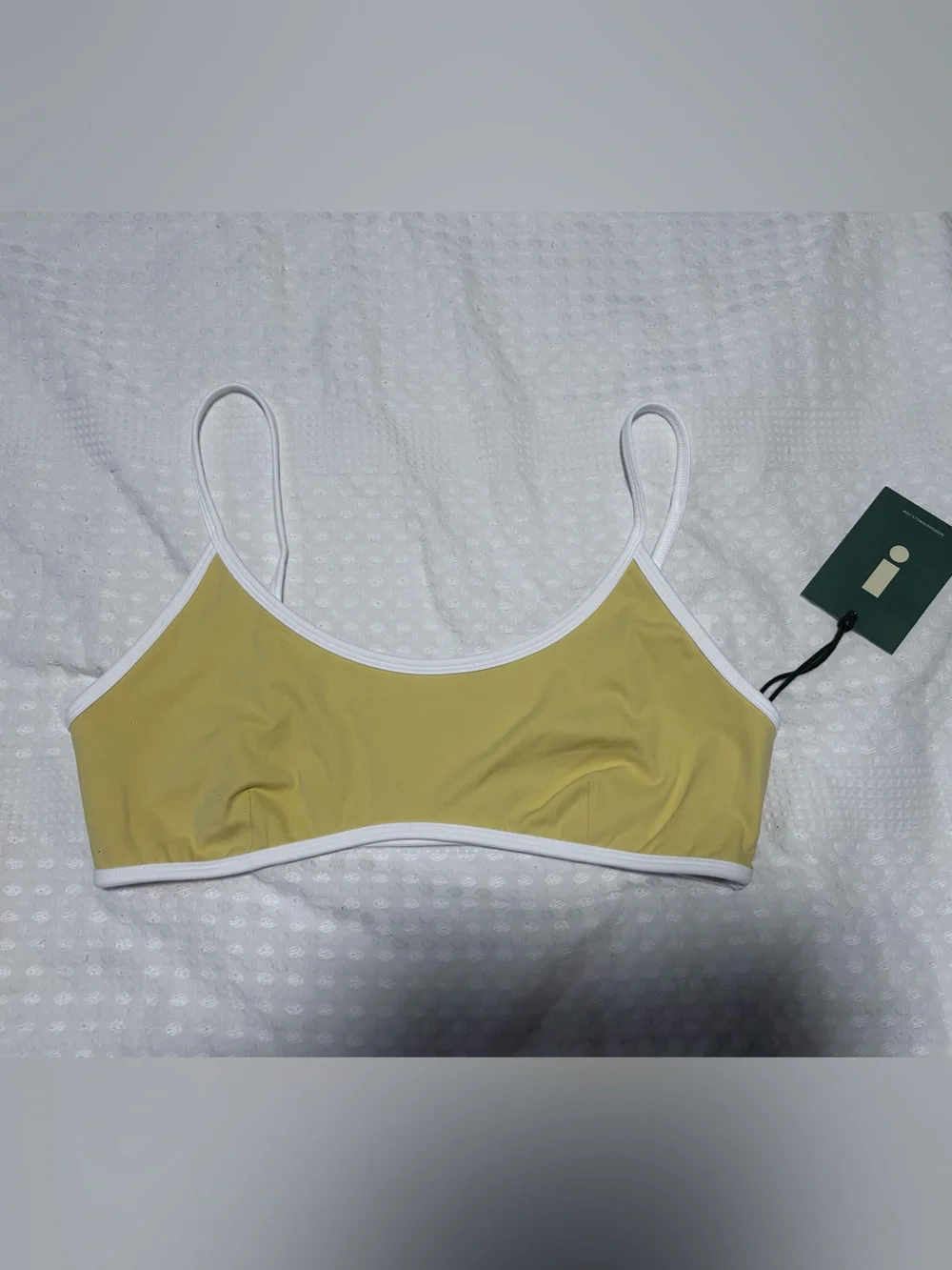 Daily Drills Go! Stretch Bra - White + Sunny Yellow Size XL NWT